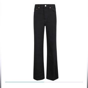 Re/Done 70s Ultra High Rise Stove Pipe Black Wide Leg Jeans